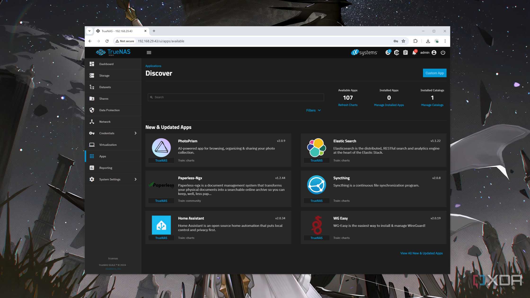 The Discover Apps page in TrueNAS Scale