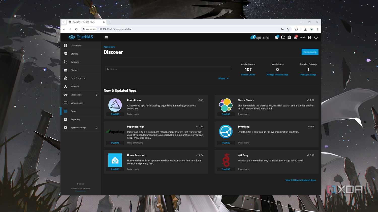 The Discover Apps page in TrueNAS Scale