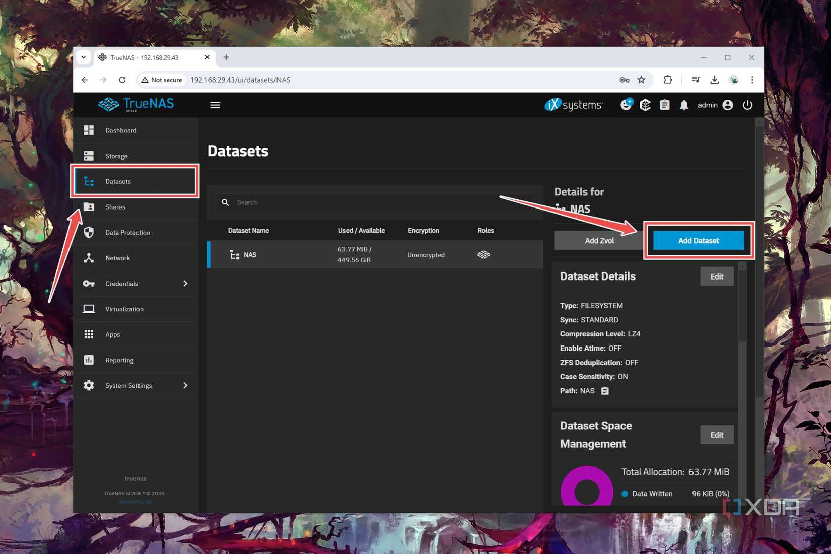 The procedure to create a new Zvol block in TrueNAS Scale