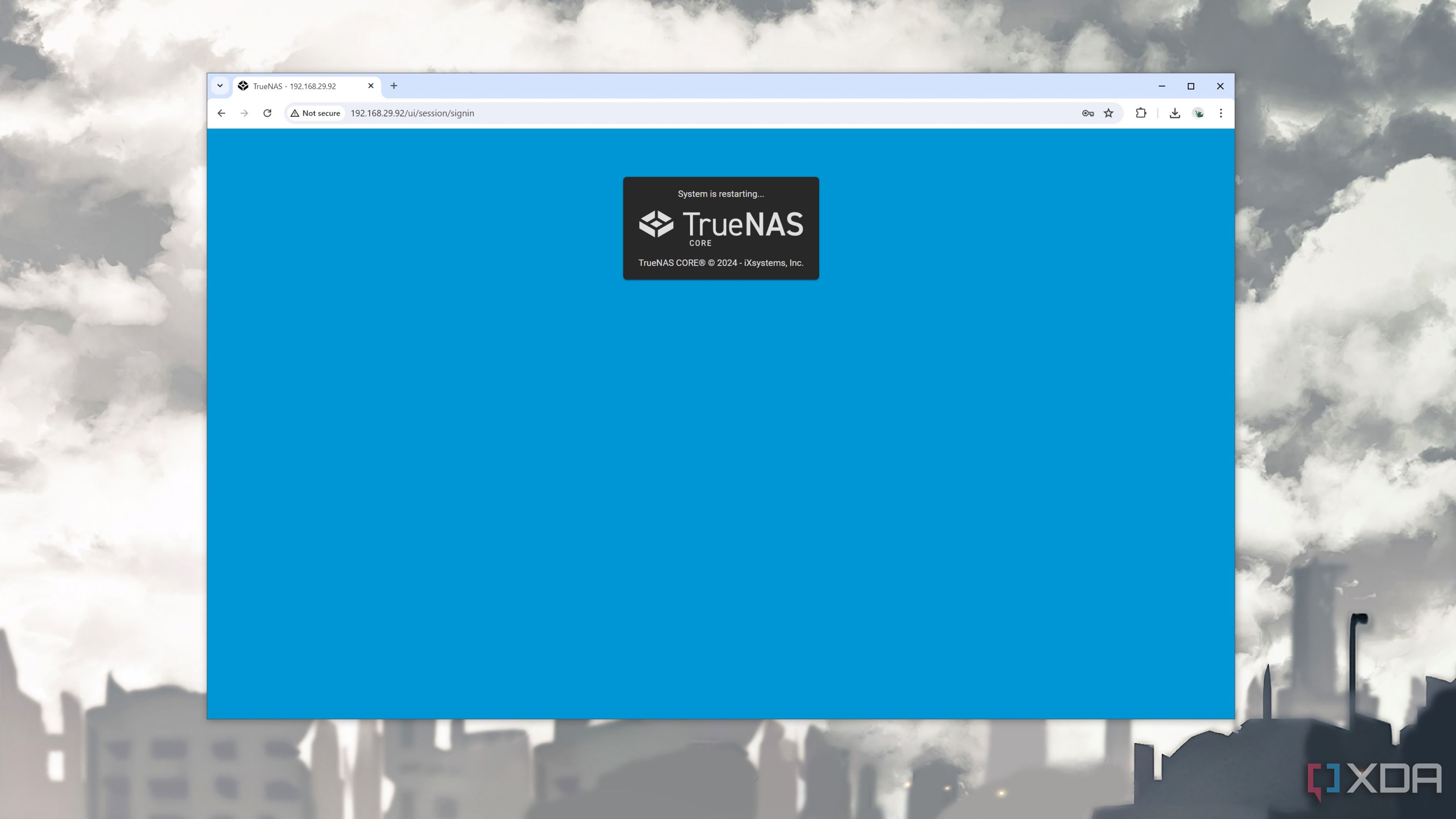 The Web UI's appearance when TrueNAS Core switches to Scale