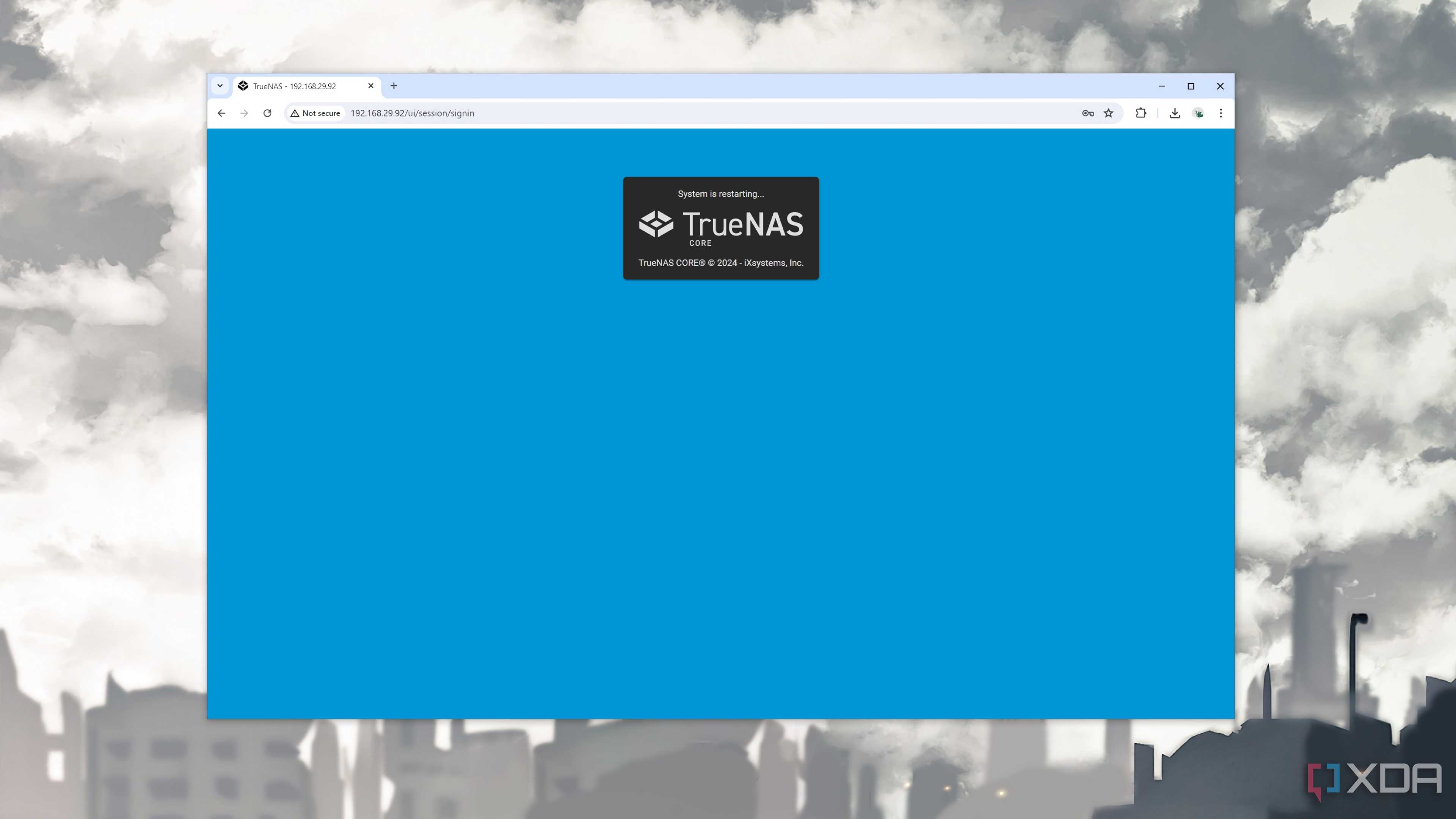 The Web UI's appearance when TrueNAS Core switches to Scale