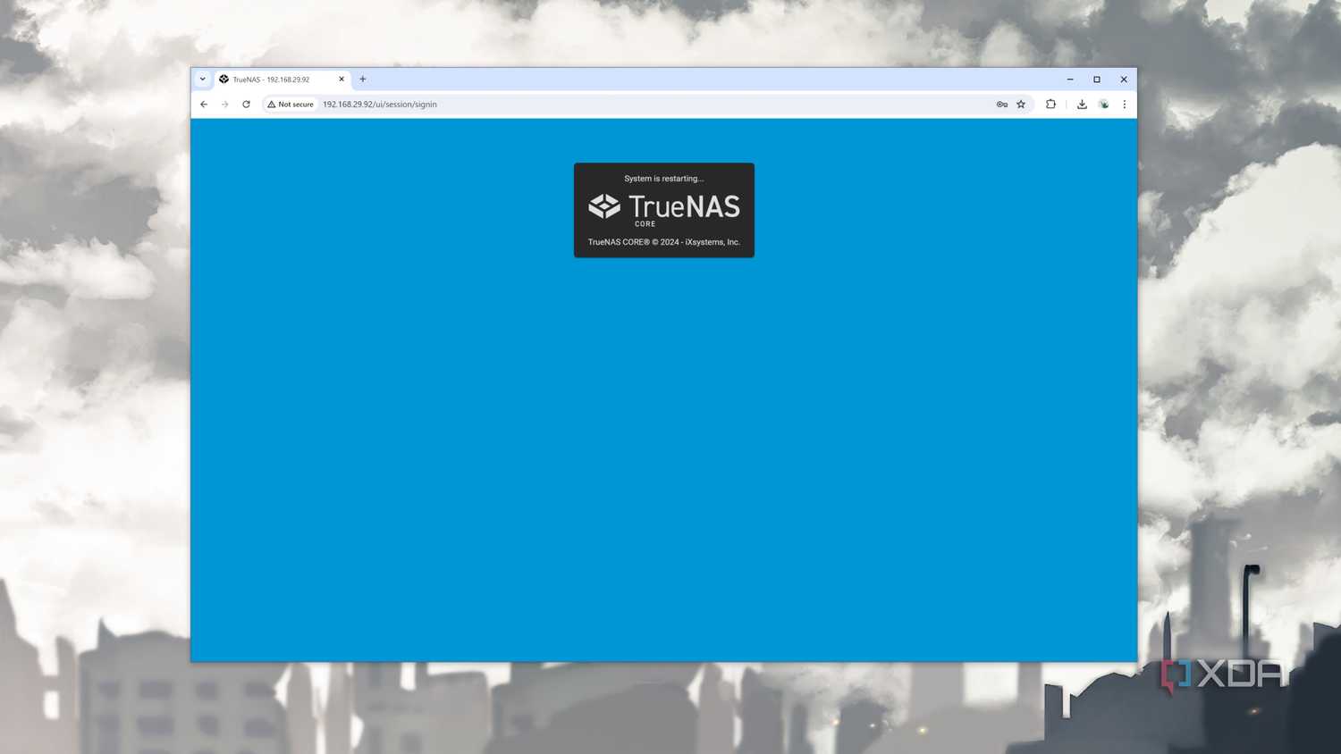 The Web UI's appearance when TrueNAS Core switches to Scale