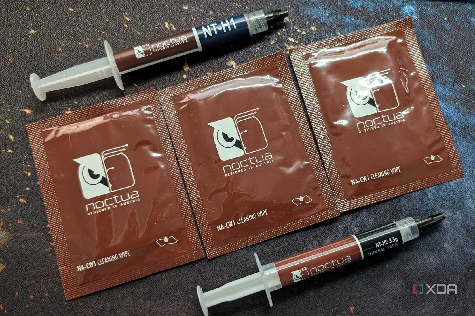 image showing tubes of noctua nt-h1 and nt-h2 with thermal wipes
