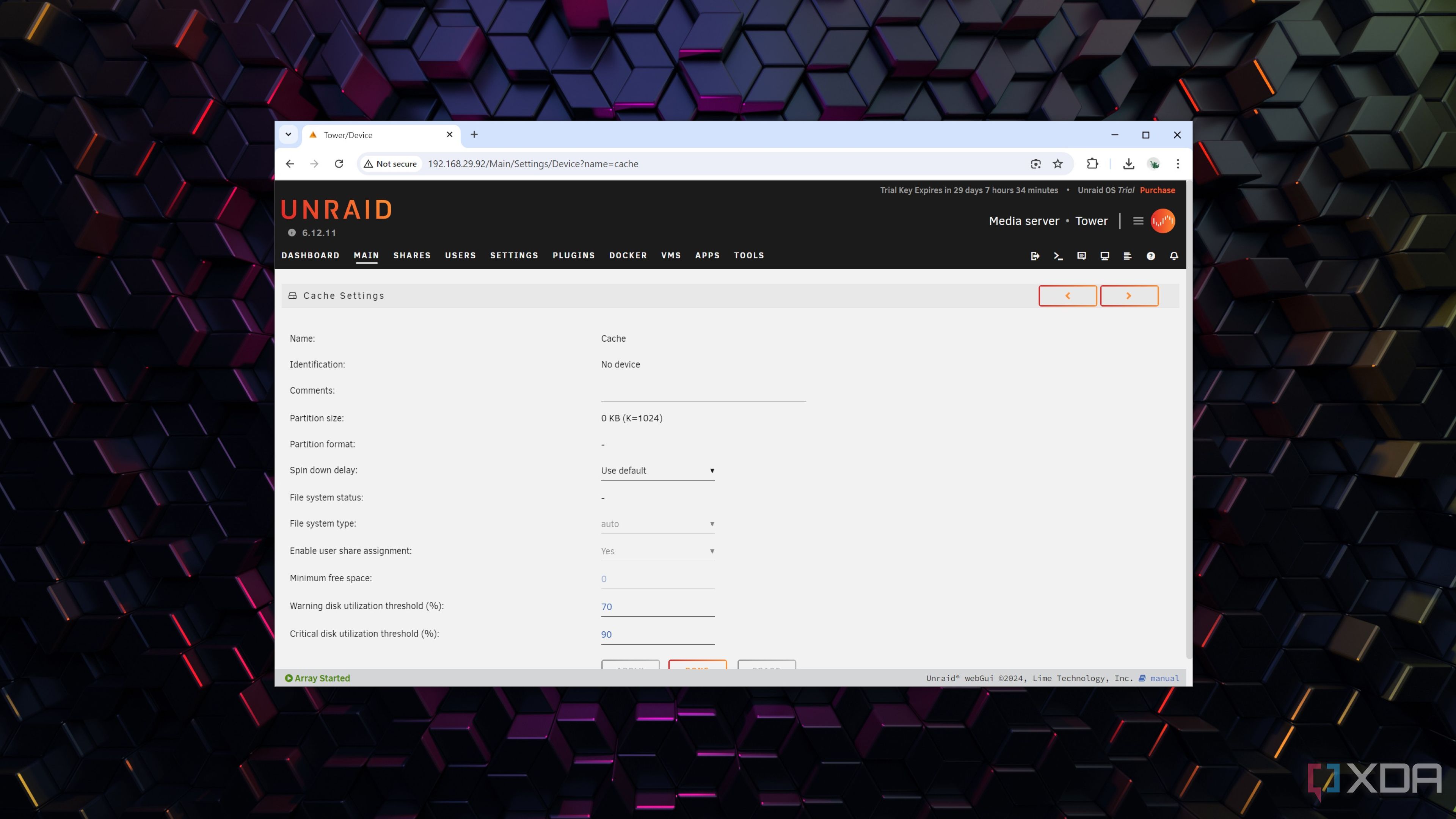 The Cache pool in Unraid