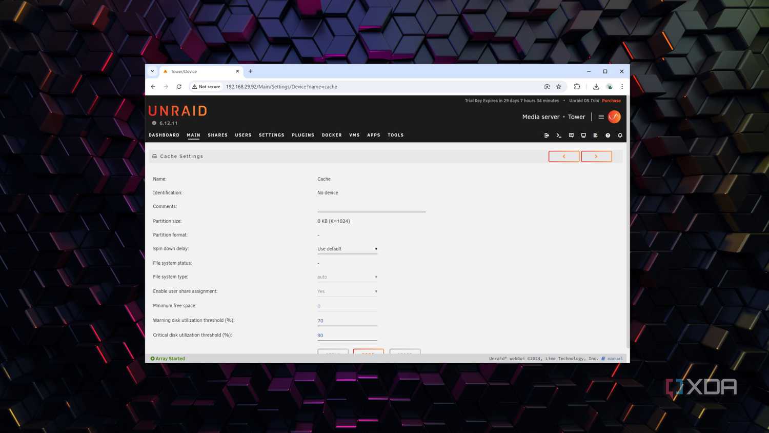 The Cache pool in Unraid