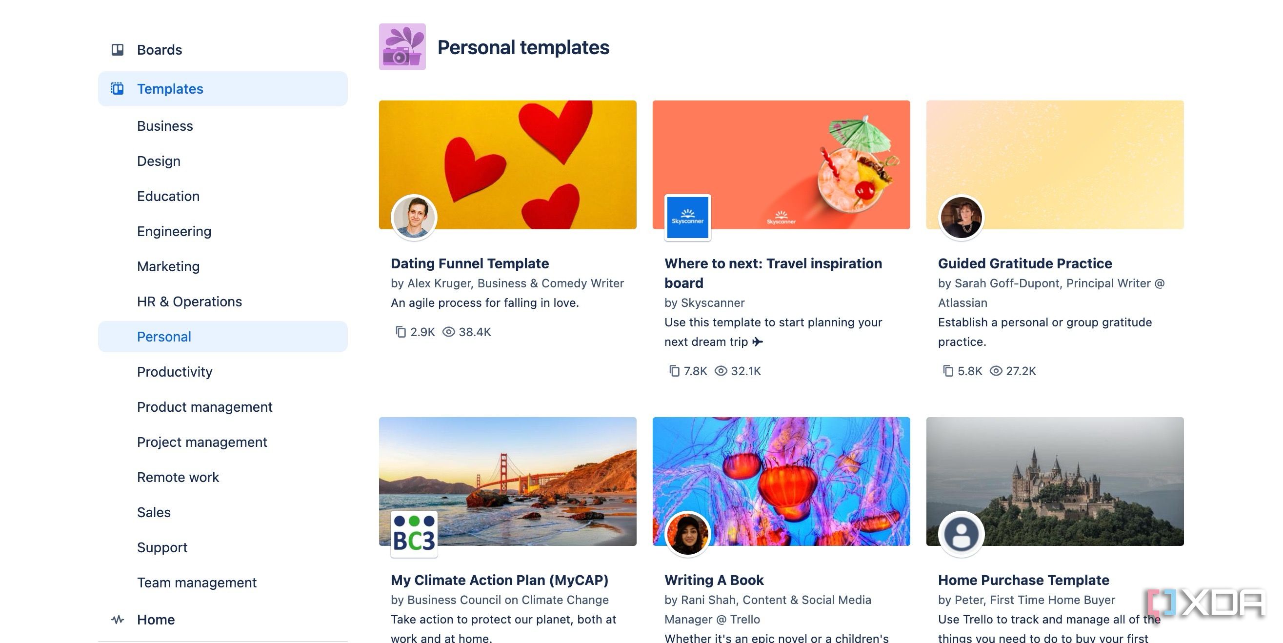 Trello templates library