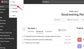 Create a new project in Asana