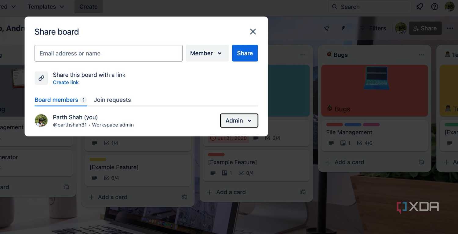 Trello sharing