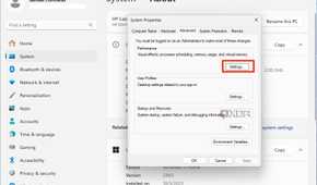 Virtual memory settings in Windows 11