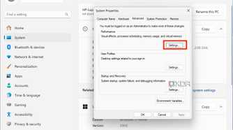 Virtual memory settings in Windows 11