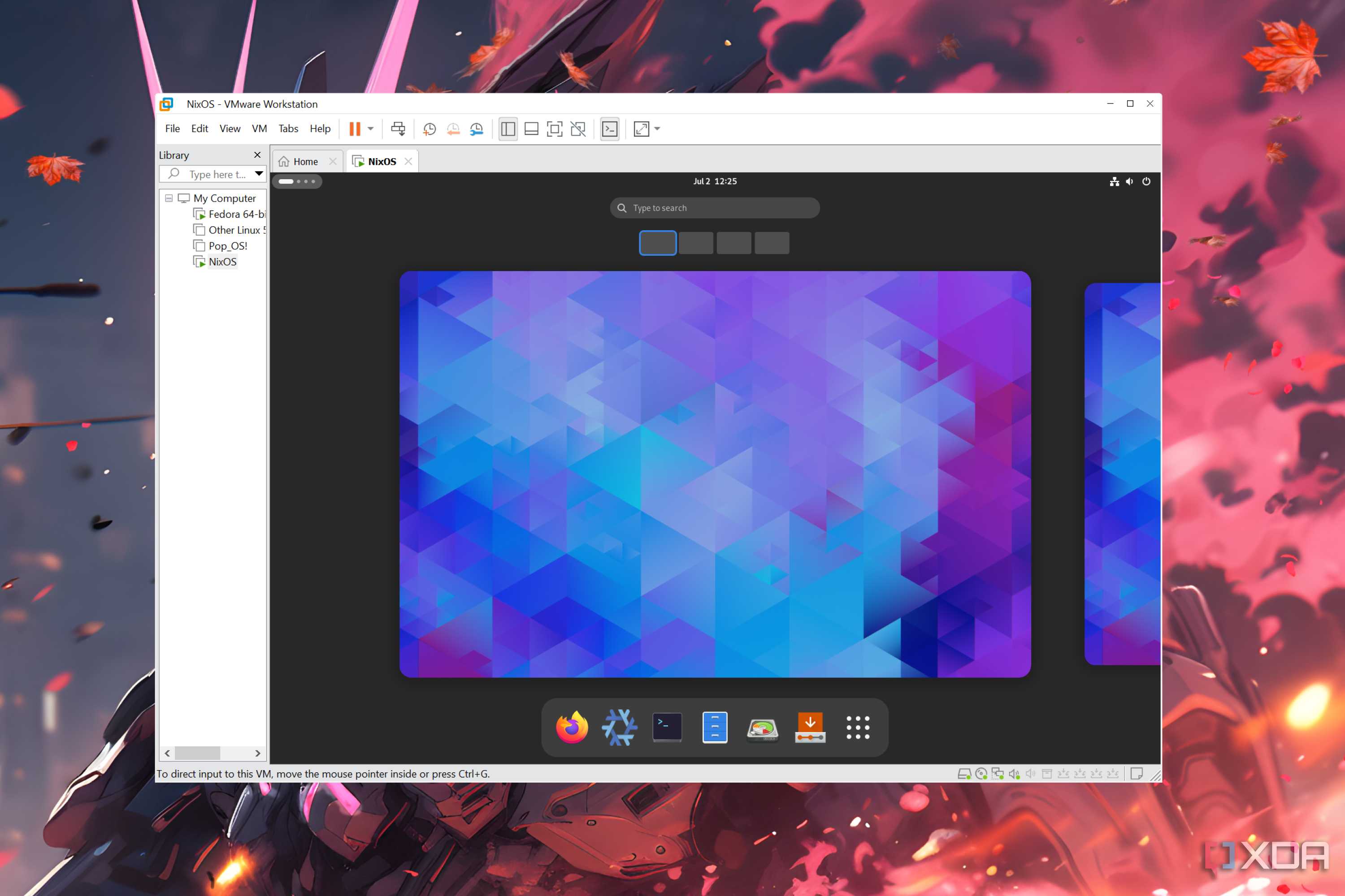 VMware Workstation Pro running NixOS