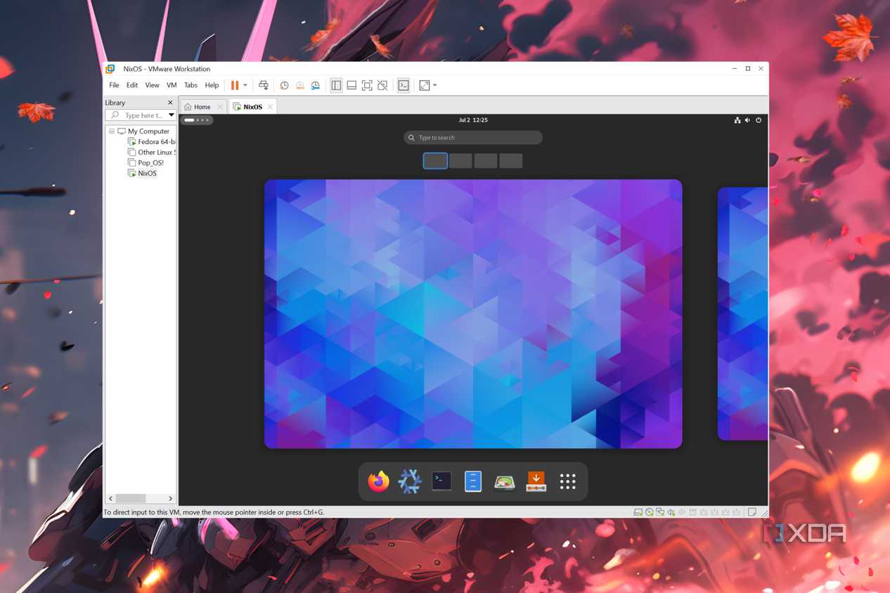 VMware Workstation Pro running NixOS