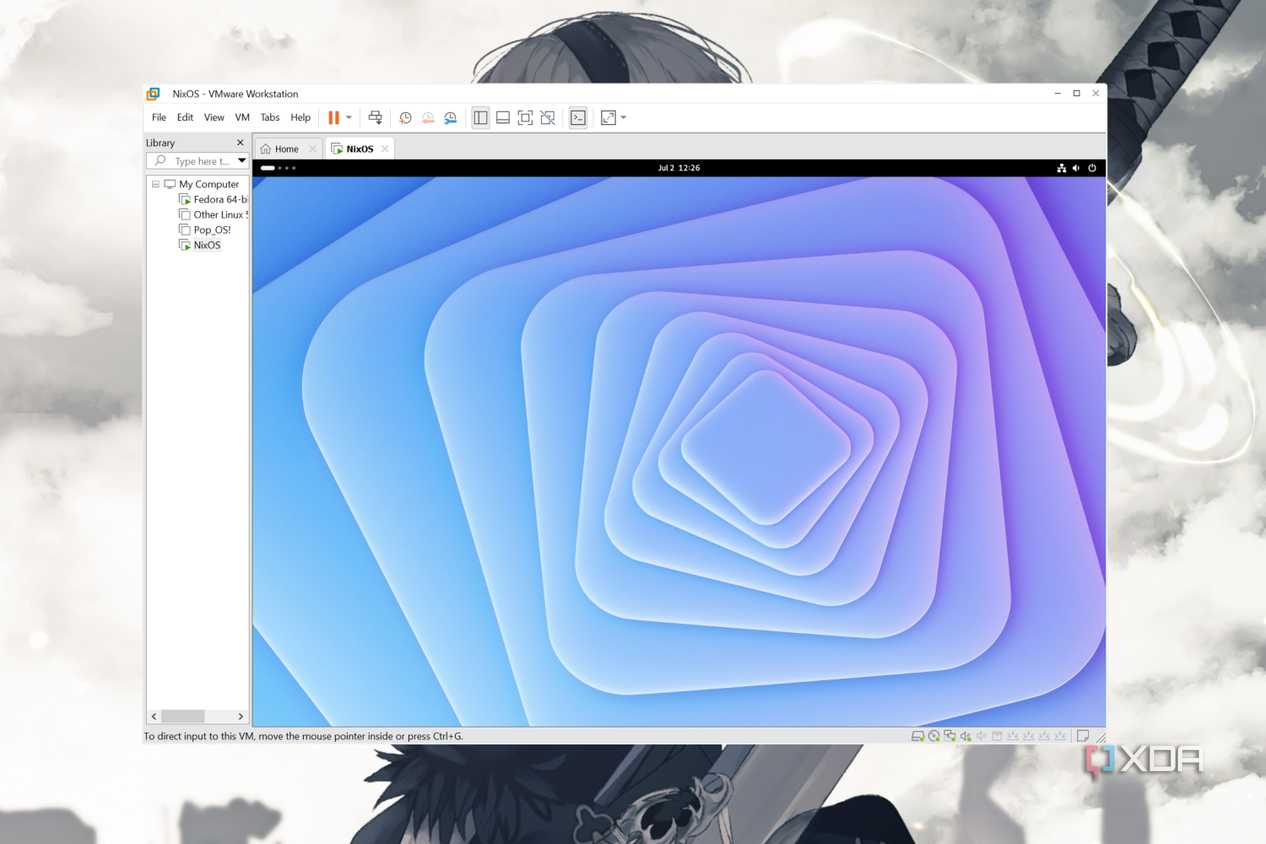 VMware Workstation Pro running NixOS