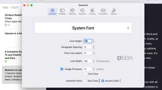 change fonts in Ulysses