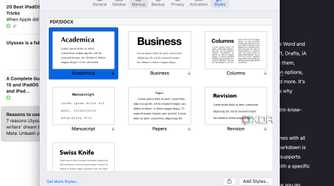 publish styles in Ulysses