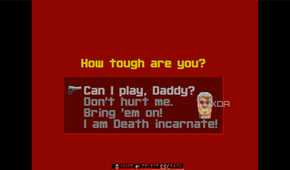 screenshot of wolfenstein 3d game difficulty select screen