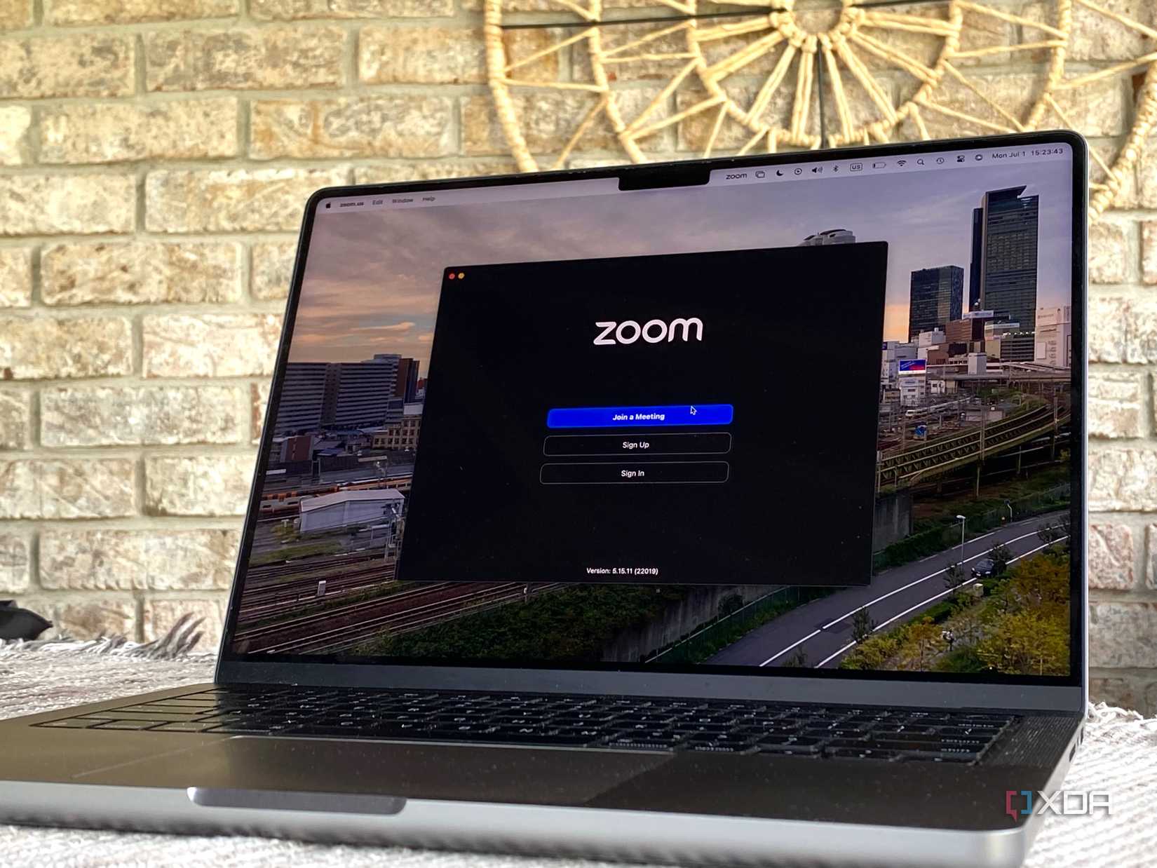 Zoom app on a MacBook
