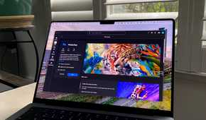 Adobe Creative Cloud application showing Photoshop on a MacBook Pro