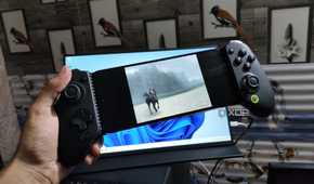A Poco M6 Pro running Shadow of the Colossus via AetherSX2, with a GameSir Galileo G8+ attached to the phone