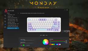 Ajazz AK820 Max keyboard software showing RGB music effects