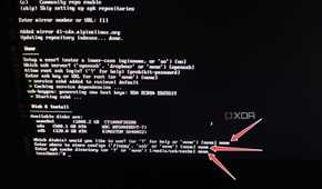 The diskless installation settings in Alpine Linux