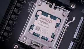 An image of the AMD Ryzen 5 9600X installed on a motherboard.