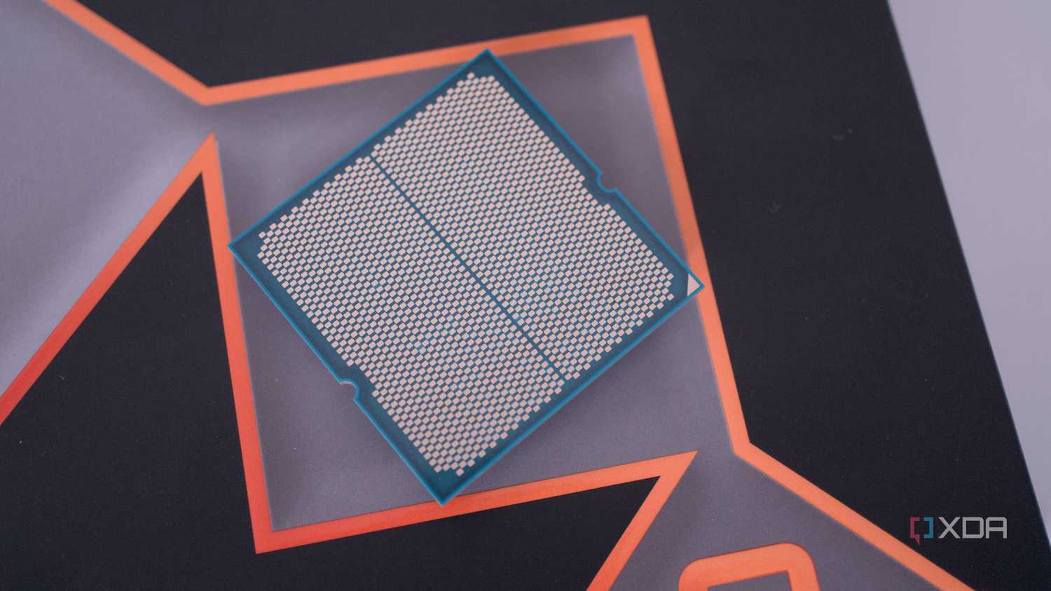 An image of the AMD Ryzen 9 9950X processor's contacts.