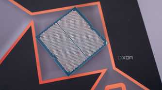 An image of the AMD Ryzen 9 9950X processor's contacts.