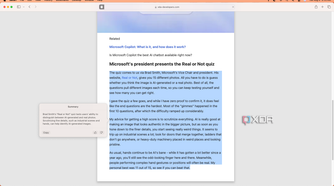 The summarize tool in an article.