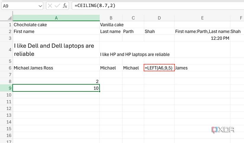 CEILING function in Excel