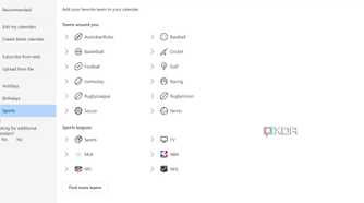 Outlook Sports Calendar