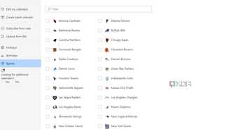 Outlook NFL Calendar