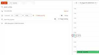 Outlook Calendar create an event