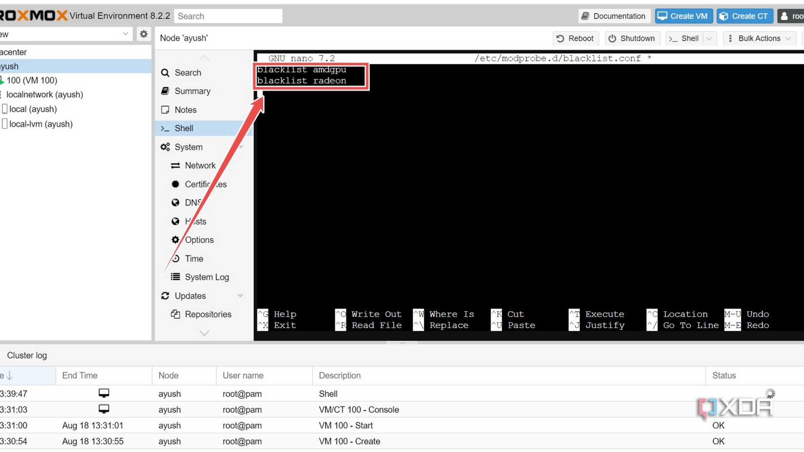 Blacklisting AMD GPUs in Proxmox