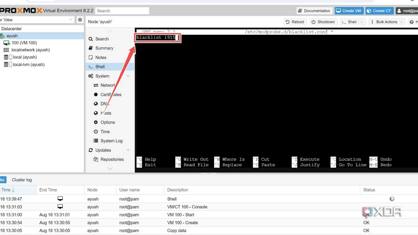 Blacklisting Intel GPU drivers in Proxmox