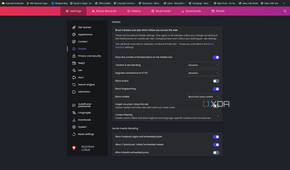Screenshot of tracking blocker settings in Brave browser