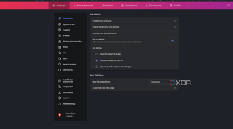 Screenshot of general settings in Brave browser