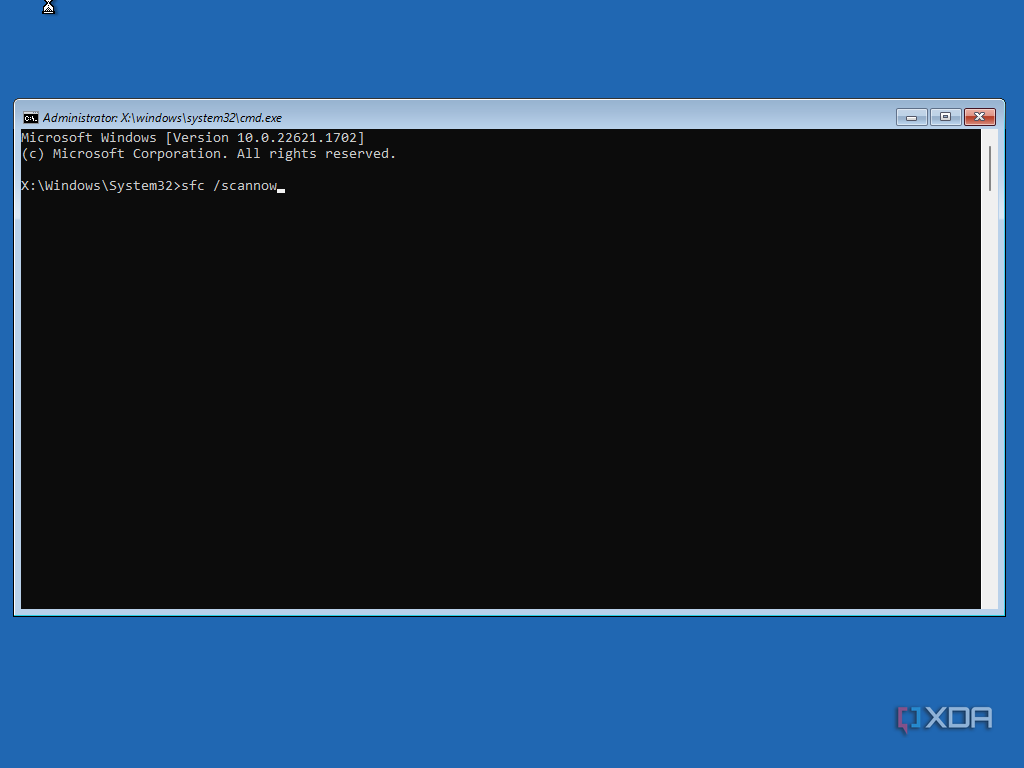 Command prompt in startup repair