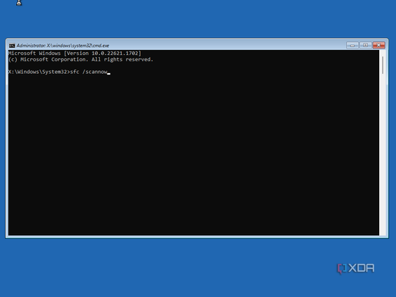 Command prompt in startup repair