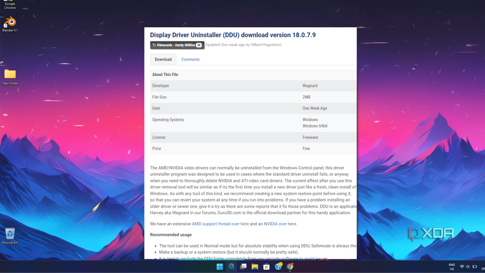 The Display Driver Uninstaller website