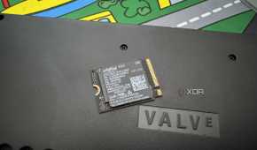 crucial p310 ssd on steam deck next to word valve
