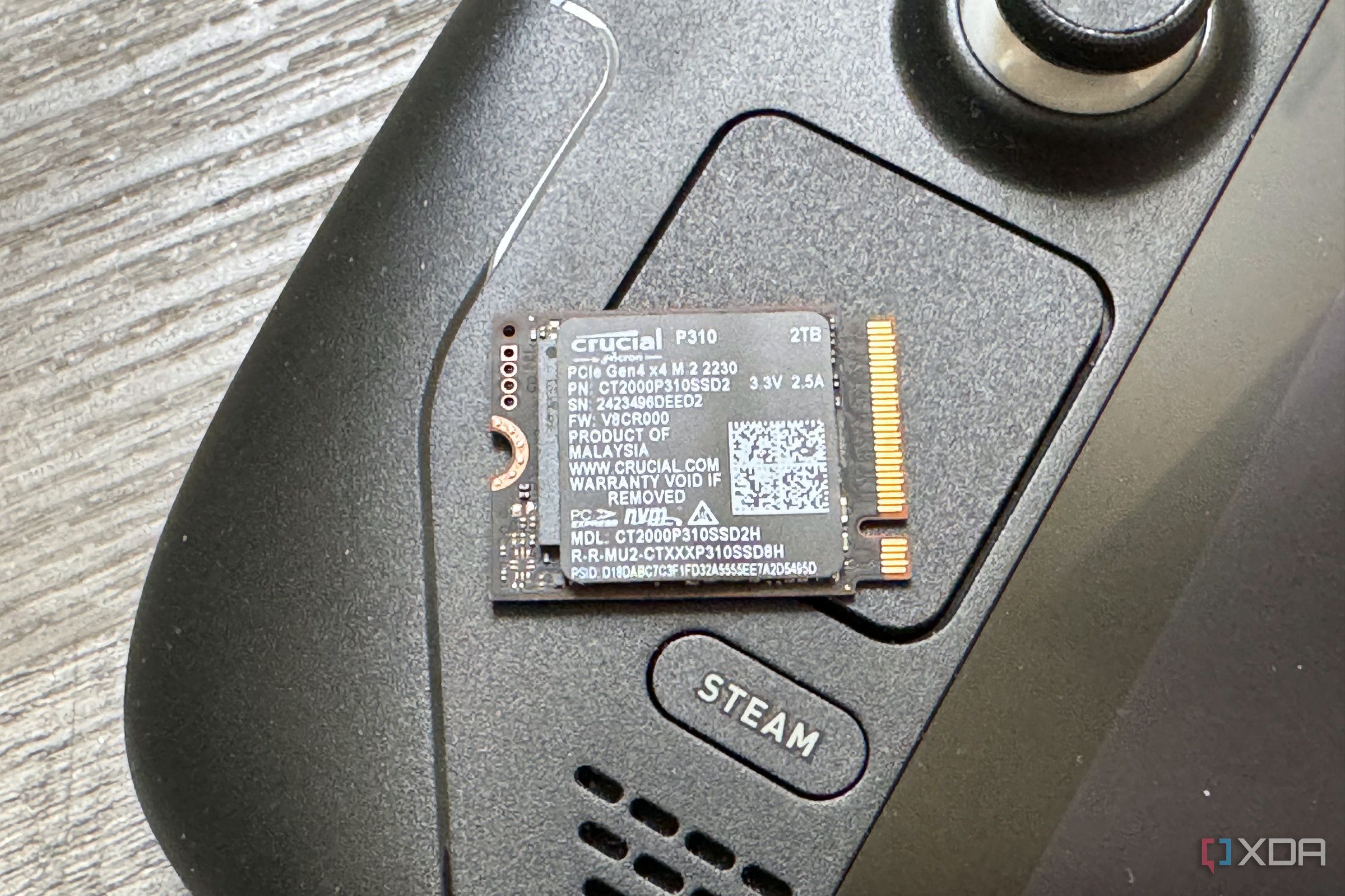 crucial p310 ssd on steam deck touchpad