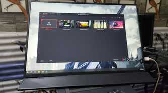 The DaVinci Resolve UI on a Uperfect UGame K118 portable monitor