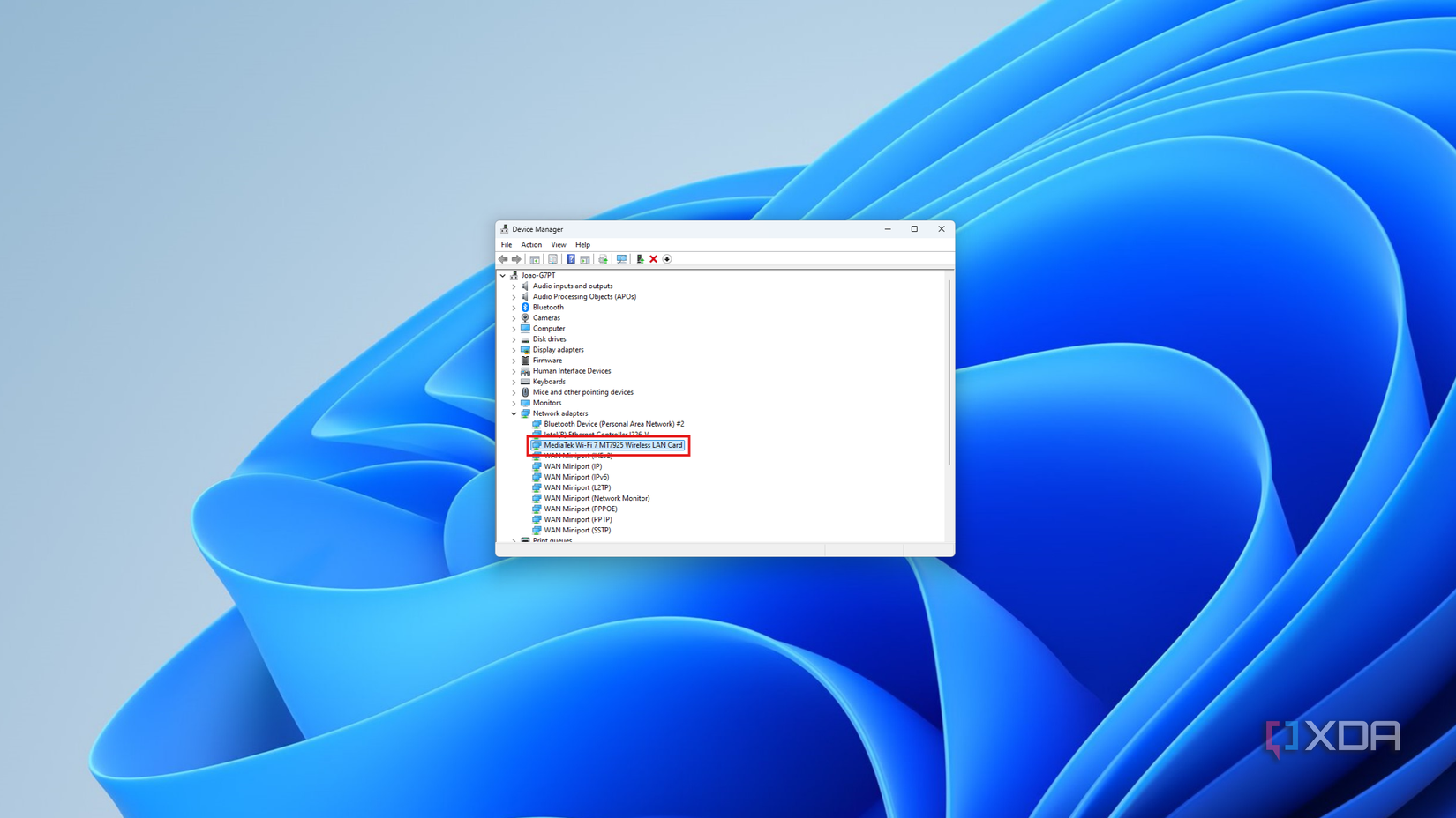Screenshot of Device Manager with a Wi-Fi adapter highlighted