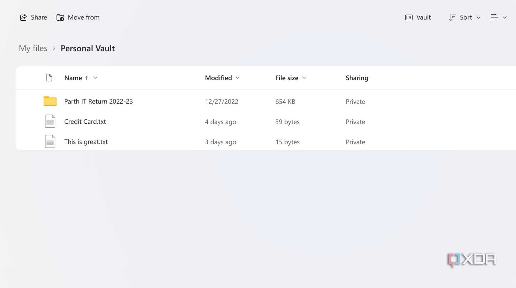 OneDrive Private Vault