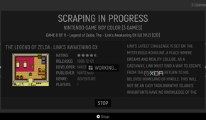 Screenshot of EmulationStation scraping data for installed games