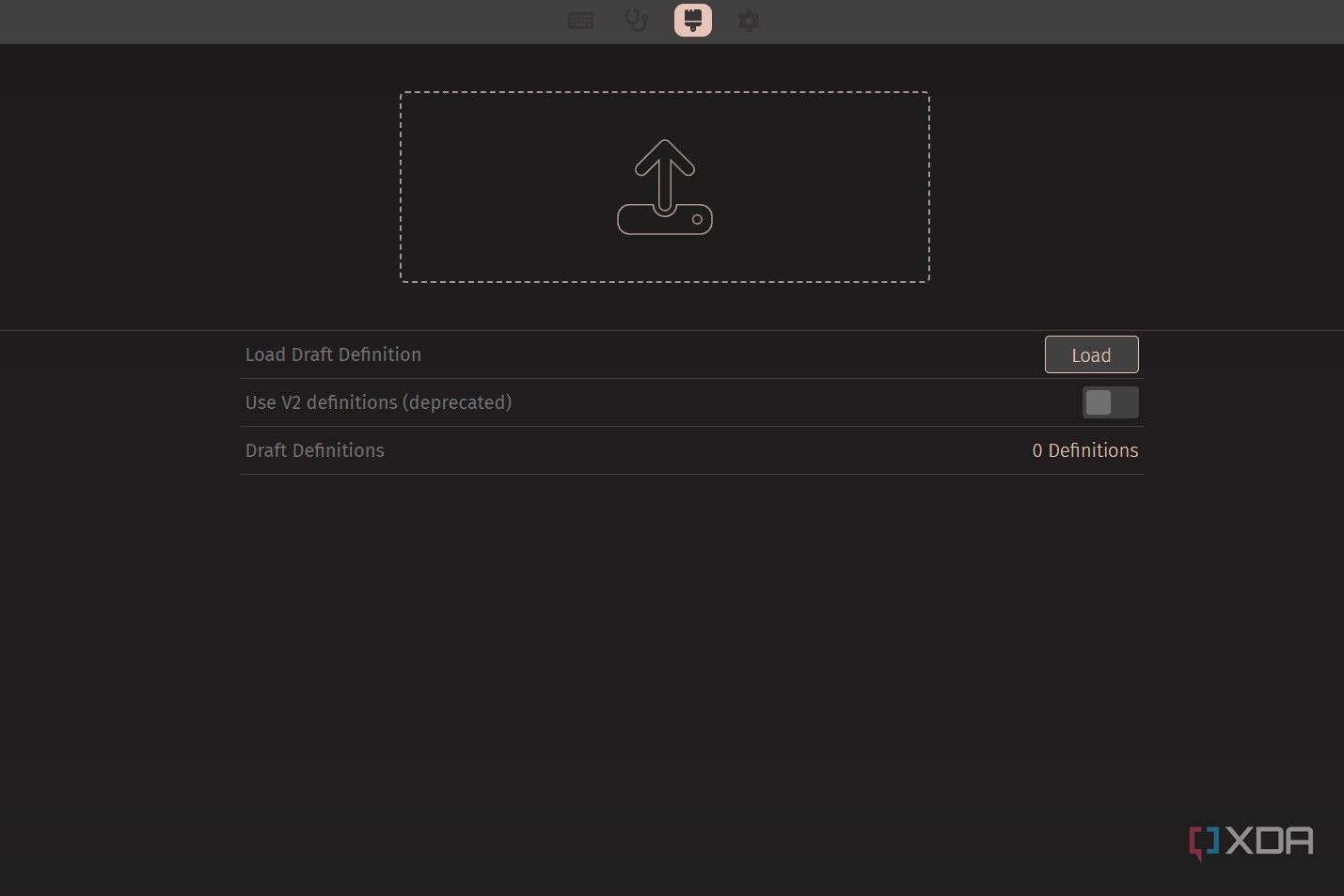 Screenshot of VIA web app showing the Design tab