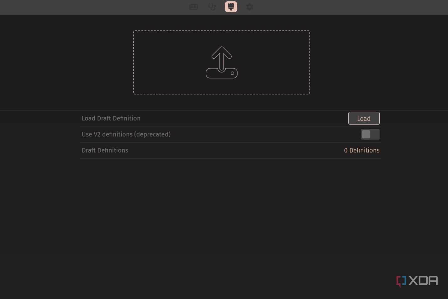 Screenshot of VIA web app showing the Design tab