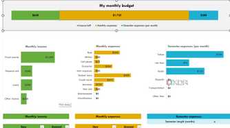 Monthly college expenses Excel template