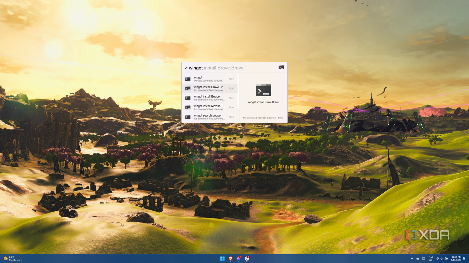Screenshot of Flow Launcher with a Windows Terminal command
